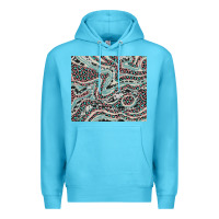 Ocean Blue pink and turquoise cowhide and leopard Premium Hoodie - RanaPortraitStore