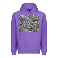 Purple pink and turquoise cowhide and leopard Premium Hoodie - RanaPortraitStore