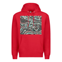 Red pink and turquoise cowhide and leopard Premium Hoodie - RanaPortraitStore