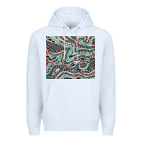 White pink and turquoise cowhide and leopard Premium Hoodie - RanaPortraitStore