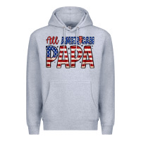 Heather Grey all American papa Premium Hoodie - Zillion Design Studio