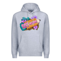 Heather Grey Hello 1st Grade Premium Hoodie - RanaPortraitStore