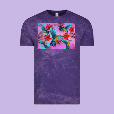 Flower Hummingbird Vintage Tee Designed By Artiststas