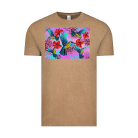 Vintage Coffee Flower Hummingbird Vintage Tee - Artiststas