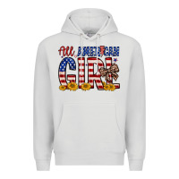 Dove Grey all american girl Premium Hoodie - Zillion Design Studio
