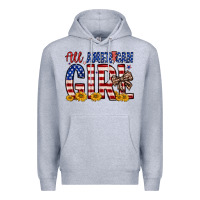 Heather Grey all american girl Premium Hoodie - Zillion Design Studio