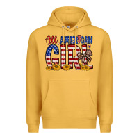Mustard all american girl Premium Hoodie - Zillion Design Studio