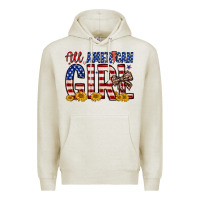 Oatmeal Heather all american girl Premium Hoodie - Zillion Design Studio
