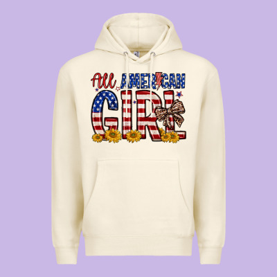 All American Girl Premium Hoodie Designed By Zillion Design Studio