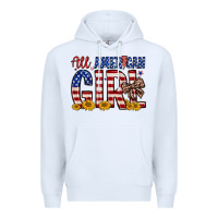 White all american girl Premium Hoodie - Zillion Design Studio