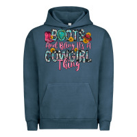 Pigment Midnight Navy boots and bling it s a cowgirl thing Urban Hoodie - Zillion Design Studio