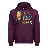 Mauve Wine life is better in a small town Urban Hoodie - Zillion Design Studio