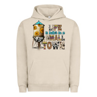 Pigment French Oak life is better in a small town Urban Hoodie - Zillion Design Studio