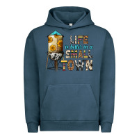 Pigment Midnight Navy life is better in a small town Urban Hoodie - Zillion Design Studio