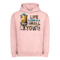 Pigment Salmon life is better in a small town Urban Hoodie - Zillion Design Studio