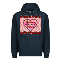 Navy my valentine has four paws Premium Hoodie - RanaPortraitStore