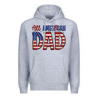 Heather Grey all american dad Premium Hoodie - Zillion Design Studio