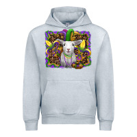 Heather Grey mardi gras baby sheep king cake fleur de lis Urban Hoodie - RanaPortraitStore