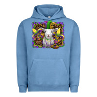 Pigment Pebble Blue mardi gras baby sheep king cake fleur de lis Urban Hoodie - RanaPortraitStore