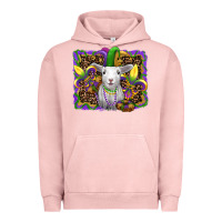 Pigment Salmon mardi gras baby sheep king cake fleur de lis Urban Hoodie - RanaPortraitStore