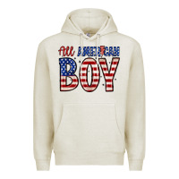 Oatmeal Heather all American boy Premium Hoodie - Zillion Design Studio