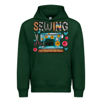 Forest Green sewing life Urban Hoodie - Zillion Design Studio