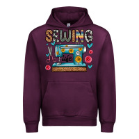 Mauve Wine sewing life Urban Hoodie - Zillion Design Studio