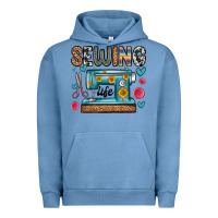 Pigment Pebble Blue sewing life Urban Hoodie - Zillion Design Studio