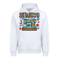 White sewing life Urban Hoodie - Zillion Design Studio