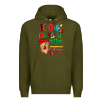 Army Green 100 days of coffee and chaos Premium Hoodie - texasbilliewilder