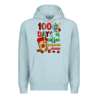 Blue Mist 100 days of coffee and chaos Premium Hoodie - texasbilliewilder