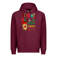 Burgundy 100 days of coffee and chaos Premium Hoodie - texasbilliewilder