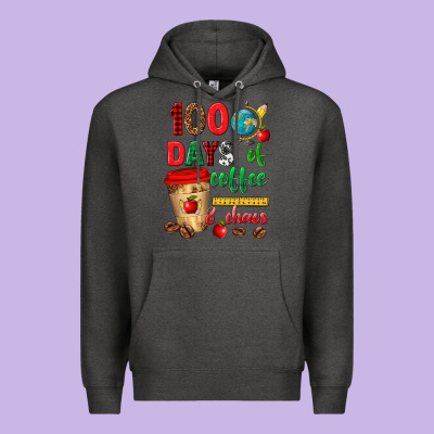100 Days Of Coffee And Chaos Premium Hoodie Designed By Texasbilliewilder