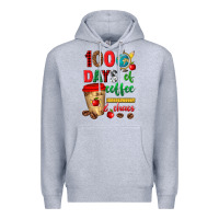 Heather Grey 100 days of coffee and chaos Premium Hoodie - texasbilliewilder