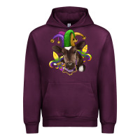 Mauve Wine mardi gras baby cow Urban Hoodie - RanaPortraitStore