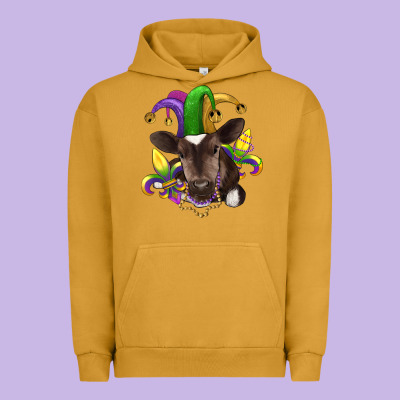 Mardi Gras Baby Cow Urban Hoodie Designed By Ranaportraitstore