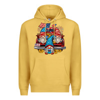 Antique Gold 4th of july gnomes farm truck Premium Hoodie - Zillion Design Studio