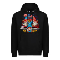 Black 4th of july gnomes farm truck Premium Hoodie - Zillion Design Studio