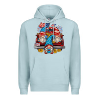 Blue Mist 4th of july gnomes farm truck Premium Hoodie - Zillion Design Studio