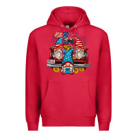 Cardinal 4th of july gnomes farm truck Premium Hoodie - Zillion Design Studio