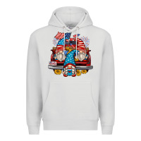 Dove Grey 4th of july gnomes farm truck Premium Hoodie - Zillion Design Studio