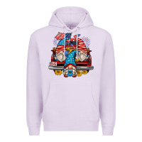 Lilac 4th of july gnomes farm truck Premium Hoodie - Zillion Design Studio