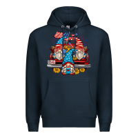 Navy 4th of july gnomes farm truck Premium Hoodie - Zillion Design Studio