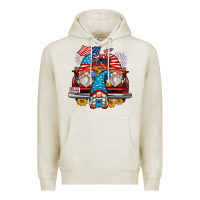 Oatmeal Heather 4th of july gnomes farm truck Premium Hoodie - Zillion Design Studio
