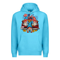 Ocean Blue 4th of july gnomes farm truck Premium Hoodie - Zillion Design Studio