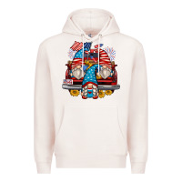 Pale Pink 4th of july gnomes farm truck Premium Hoodie - Zillion Design Studio