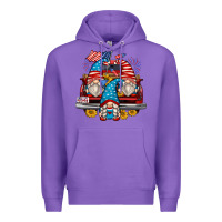 Purple 4th of july gnomes farm truck Premium Hoodie - Zillion Design Studio
