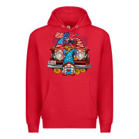 Red 4th of july gnomes farm truck Premium Hoodie - Zillion Design Studio