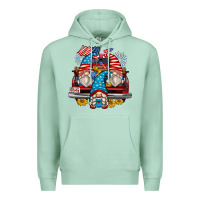 Seafoam 4th of july gnomes farm truck Premium Hoodie - Zillion Design Studio