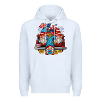 White 4th of july gnomes farm truck Premium Hoodie - Zillion Design Studio